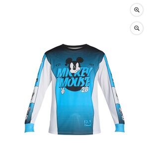 NWT Mickey Mouse Blue and white moto graphic long sleeve size 3XL